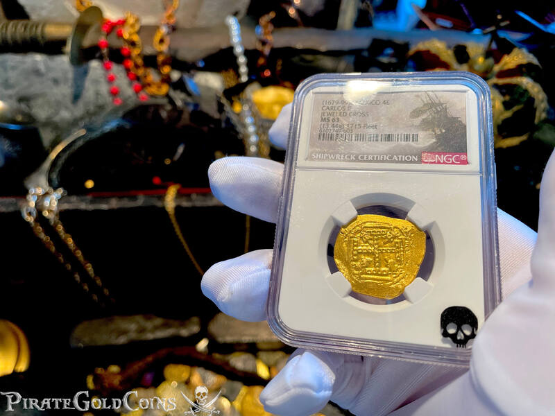 Mexico 8 Escudos 1679-99 "Jeweled Cross- Finest Known" NGC 63 25