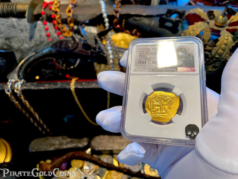 Mexico 8 Escudos 1679-99 "Jeweled Cross- Finest Known" NGC 63 27