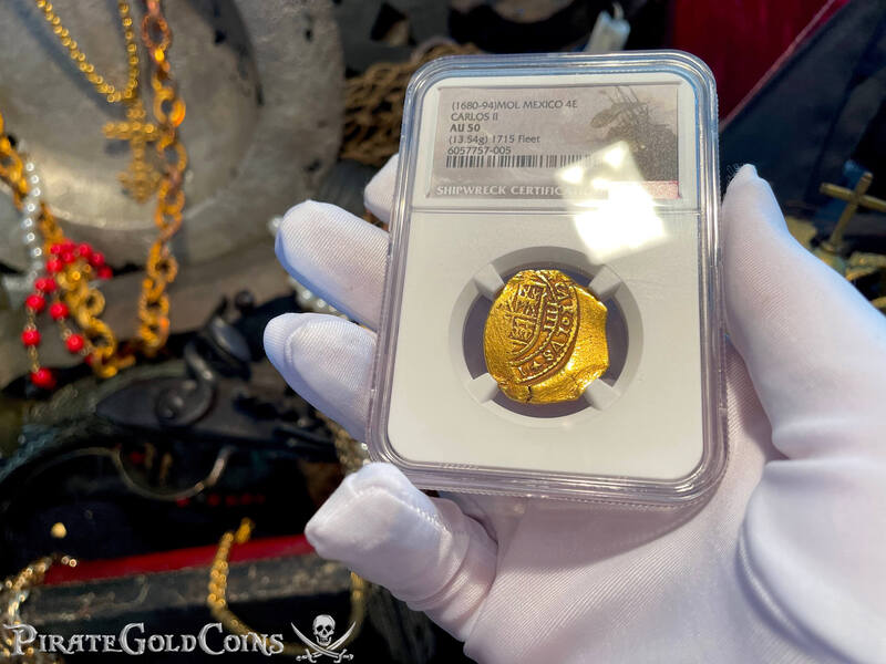 Mexico 4 Escudos 1680-94 "Jeweled Cross" NGC 50 4