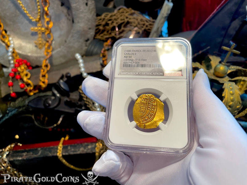 Mexico 4 Escudos 1680-94 "Jeweled Cross" NGC 50 5