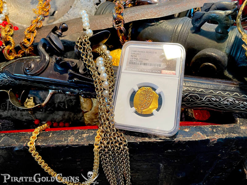 Mexico 4 Escudos 1680-94 "Jeweled Cross" NGC 50 13