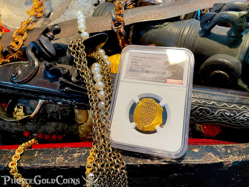 Mexico 4 Escudos 1680-94 "Jeweled Cross" NGC 50 14