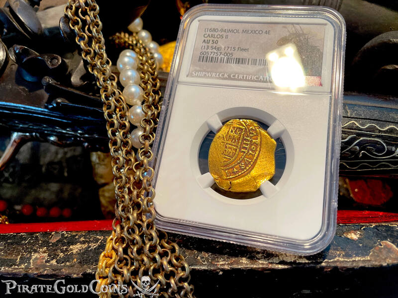 Mexico 4 Escudos 1680-94 "Jeweled Cross" NGC 50 15