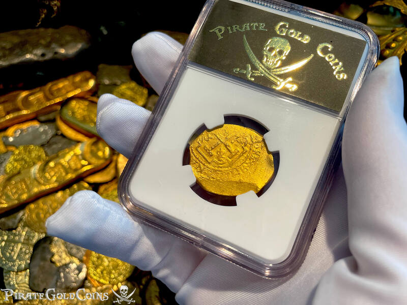 Mexico 4 Escudos 1680-95 "1715 Fleet Shipwreck" NGC 55 14