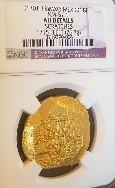 Mexico 1701-13 NGC AU Dets 8 Escudos #390-006 3
