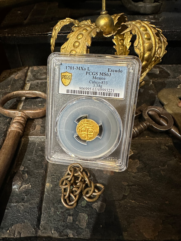 Mexico 1 Escudo 1701 "1715 Fleet Shipwreck" PCGS 63 8