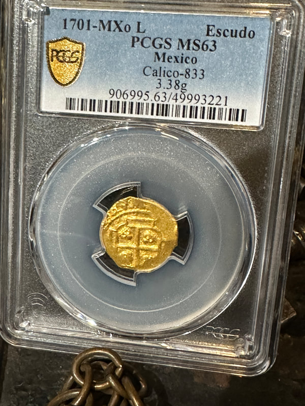 Mexico 1 Escudo 1701 "1715 Fleet Shipwreck" PCGS 63 9