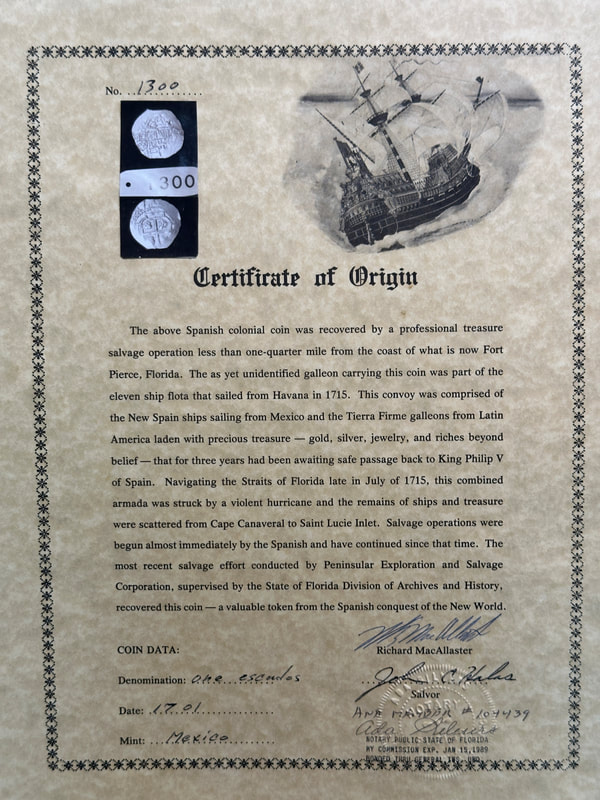 Mexico 1 Escudo 1701 "1715 Fleet Shipwreck" PCGS 63 10