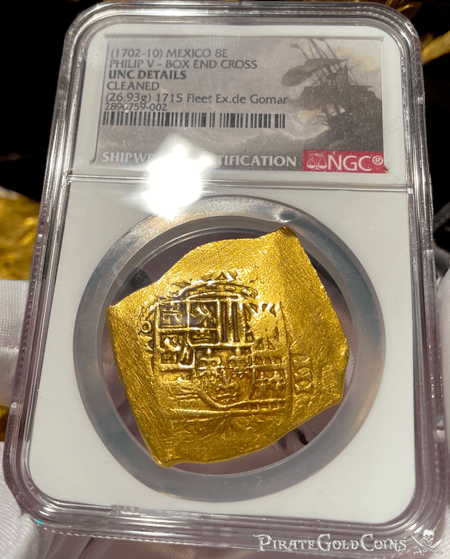 Mexico 8 Escudos 1702-10 "1715 Fleet Shipwreck" NGC UNC 23