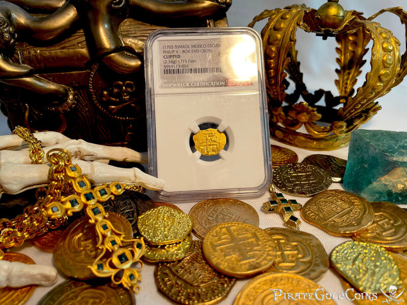 Mexico 1 Escudo 1702-5 "1715 Fleet Shipwreck- Box End Cross" NGC 2