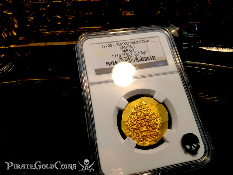 Mexico 4 Escudos 1705-13  "1715 Plate Fleet Shipwreck"  NGC 63 11