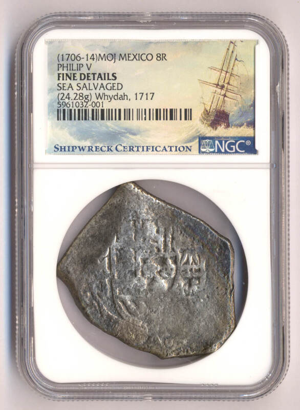 Mexico 8 Reales 1706-14 "Whydah Pirate Shipwreck" NGC F 5