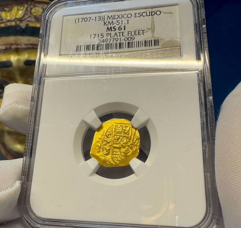 Mexico 1 Escudo 1707-13 "1715 Fleet Shipwreck" NGC 61