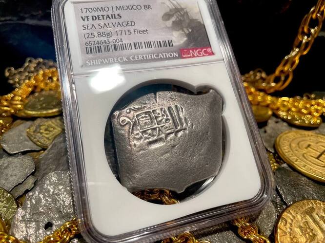 Mexico 8 Reales 1709 "1715 Fleet Shipwreck" NGC VF