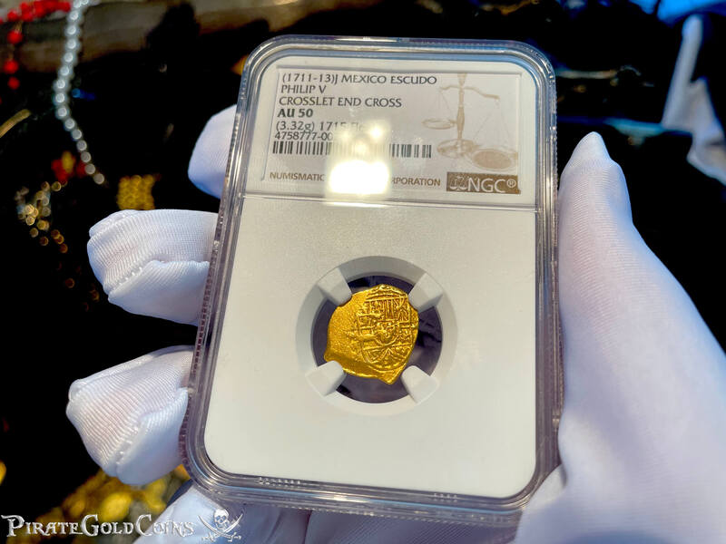 Mexico 1 Escudo 1711-13 "1715 Fleet Shipwreck" NGC 50 4