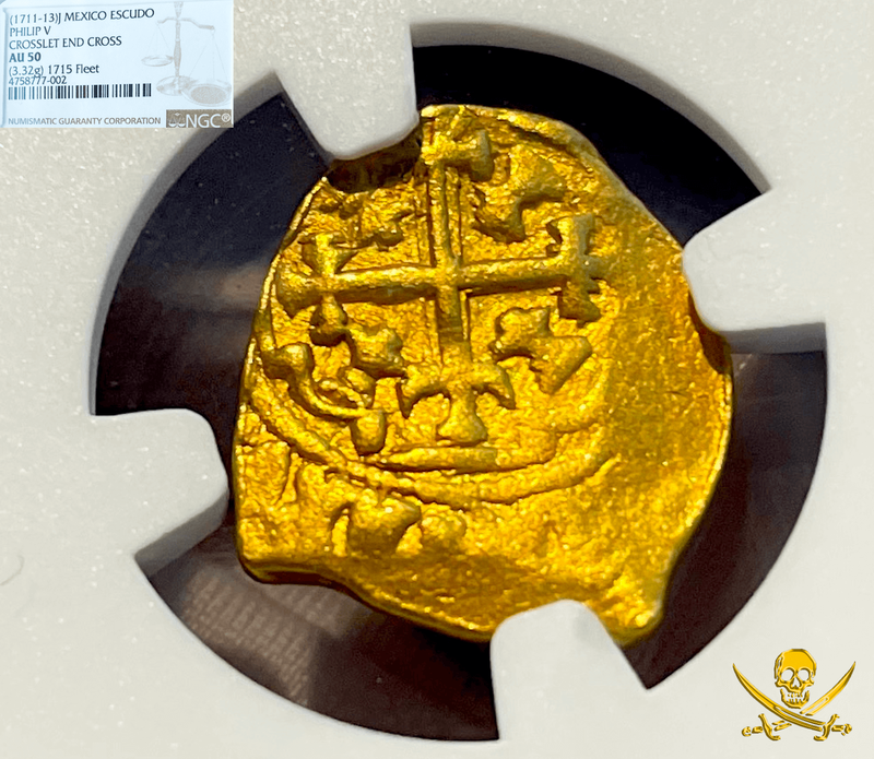 Mexico 1 Escudo 1711-13 "1715 Fleet Shipwreck" NGC 50