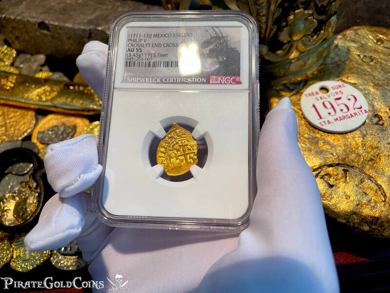 Mexico 1 Escudo 1711-13 "1715 Fleet Shipwreck" NGC 55 2