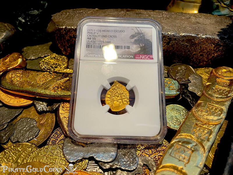 Mexico 1 Escudo 1711-13 "1715 Fleet Shipwreck" NGC 55 5