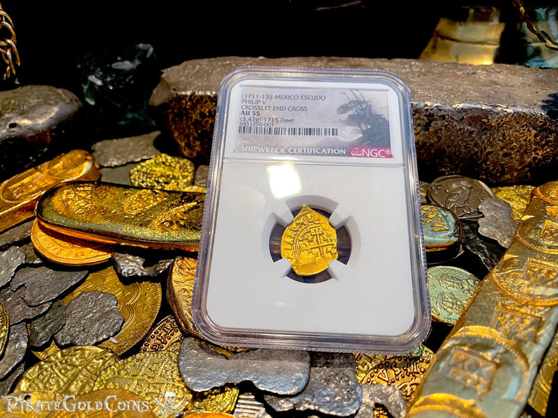 Mexico 1 Escudo 1711-13 "1715 Fleet Shipwreck" NGC 55 7