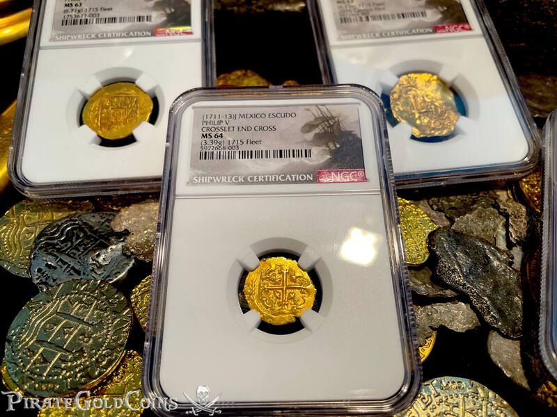 Mexico 1 Escudo 1711-13 "From 1715 Fleet Shipwreck" NGC 64 4