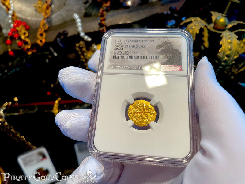 Mexico 1 Escudo 1711-13 "From 1715 Fleet Shipwreck" NGC 64 6