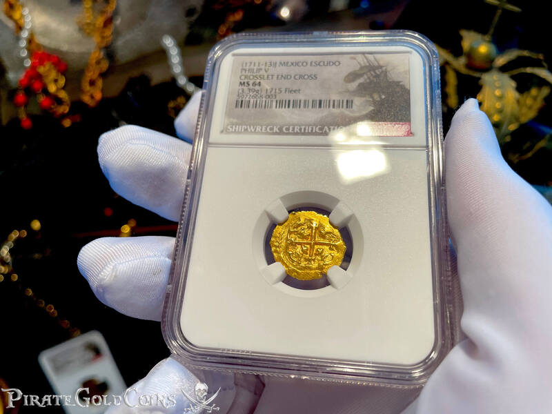 Mexico 1 Escudo 1711-13 "From 1715 Fleet Shipwreck" NGC 64 7