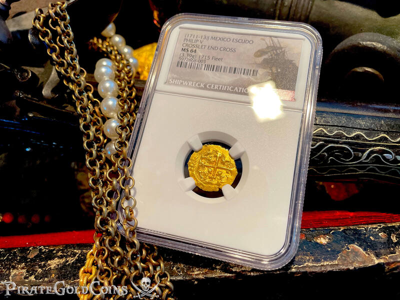 Mexico 1 Escudo 1711-13 "From 1715 Fleet Shipwreck" NGC 64 13