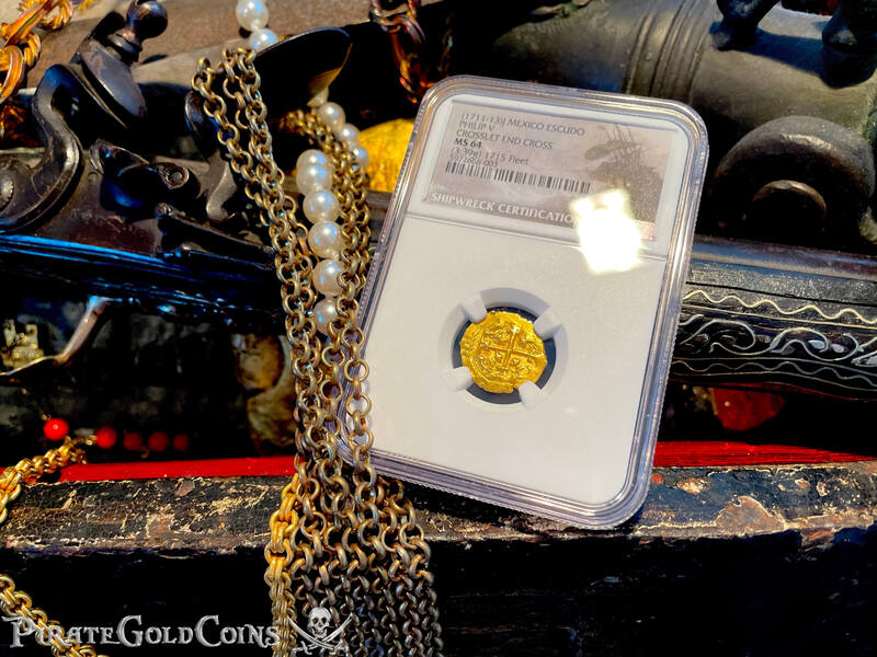 Mexico 1 Escudo 1711-13 "From 1715 Fleet Shipwreck" NGC 64 17