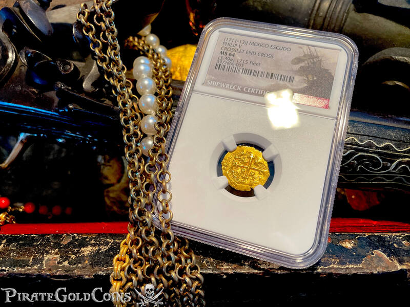 Mexico 1 Escudo 1711-13 "From 1715 Fleet Shipwreck" NGC 64 18