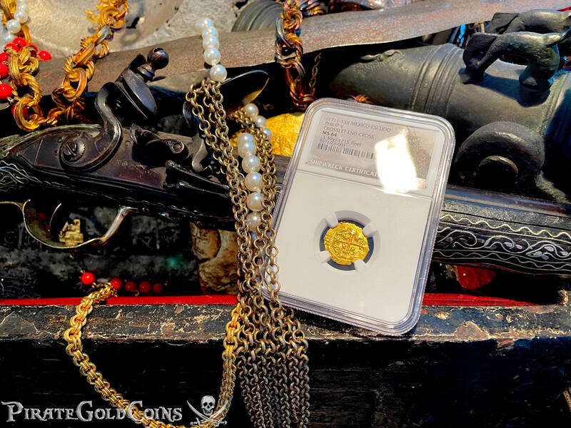 Mexico 1 Escudo 1711-13 "From 1715 Fleet Shipwreck" NGC 64 19