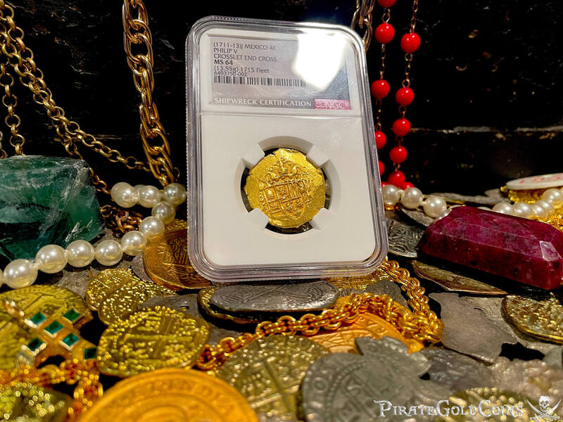 Mexico 4 Escudos 1711-13 "1715 Fleet Shipwreck" NGC 64 5