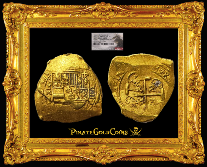 Mexico 8 Escudos 1711 "from 1715 Fleet Shipwreck" NGC 55