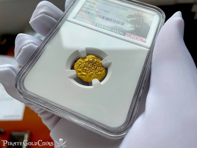 Mexico 1 Escudo 1713 Dated! "Finest Known- 1715 Fleet Shipwreck" NGC 64 16
