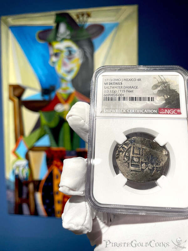 Mexico 4 Reales 1713/2 "1715 Fleet Shipwreck" NGC VF 11
