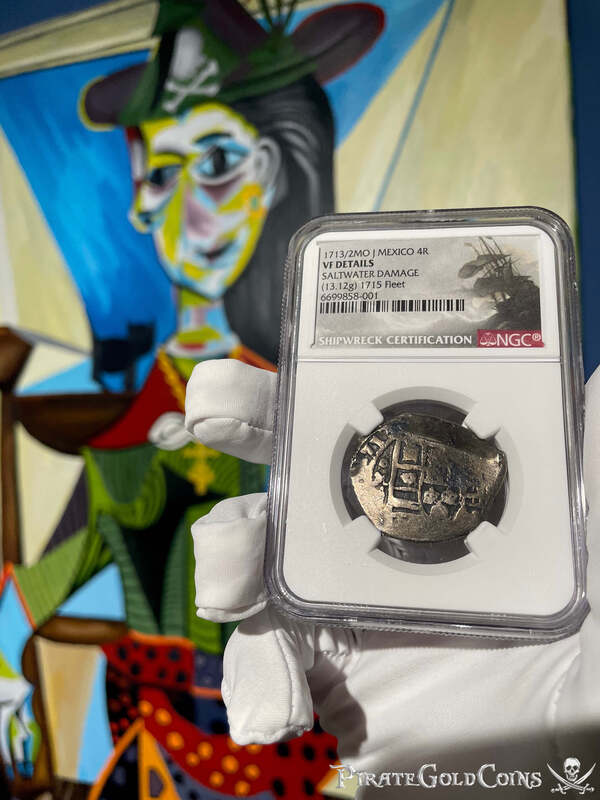 Mexico 4 Reales 1713/2 "1715 Fleet Shipwreck" NGC VF 12