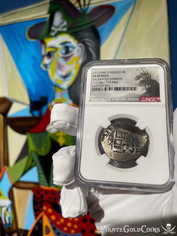 Mexico 4 Reales 1713/2 "1715 Fleet Shipwreck" NGC VF