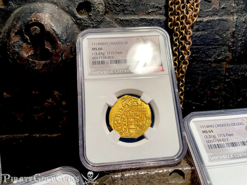Mexico 4 Escudos 1713 "Finest Known! From the Fleet!" NGC 66 8