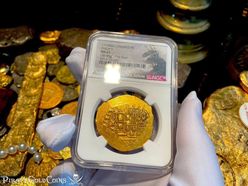 Mexico 8 Escudos Full Date 1713 "From 1715 Fleet Shipwreck" NGC 63 2