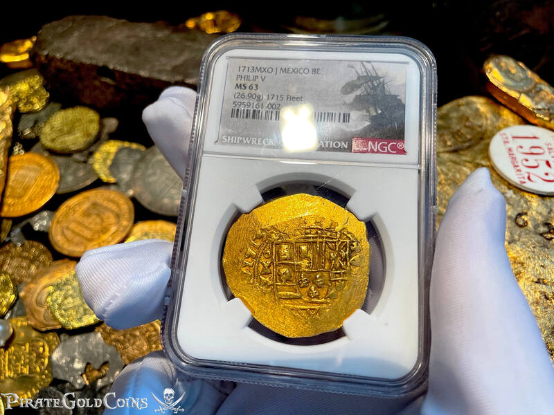 Mexico 8 Escudos Full Date 1713 "From 1715 Fleet Shipwreck" NGC 63 4