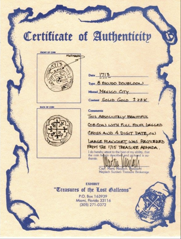 Mexico 8 Escudos Full Date 1713 "From 1715 Fleet Shipwreck" NGC 63 20