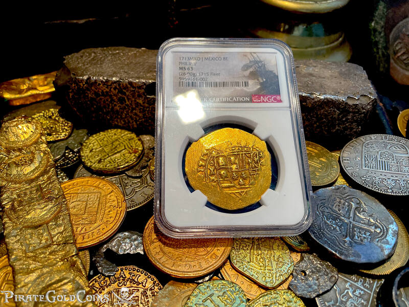 Mexico 8 Escudos Full Date 1713 "From 1715 Fleet Shipwreck" NGC 63 9