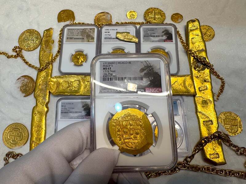 Mexico 8 Escudos 1713 "1715 Fleet Shipwreck" NGC 63 17