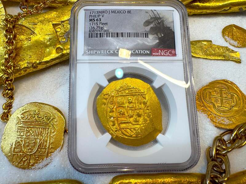 Mexico 8 Escudos 1713 "1715 Fleet Shipwreck" NGC 63 11