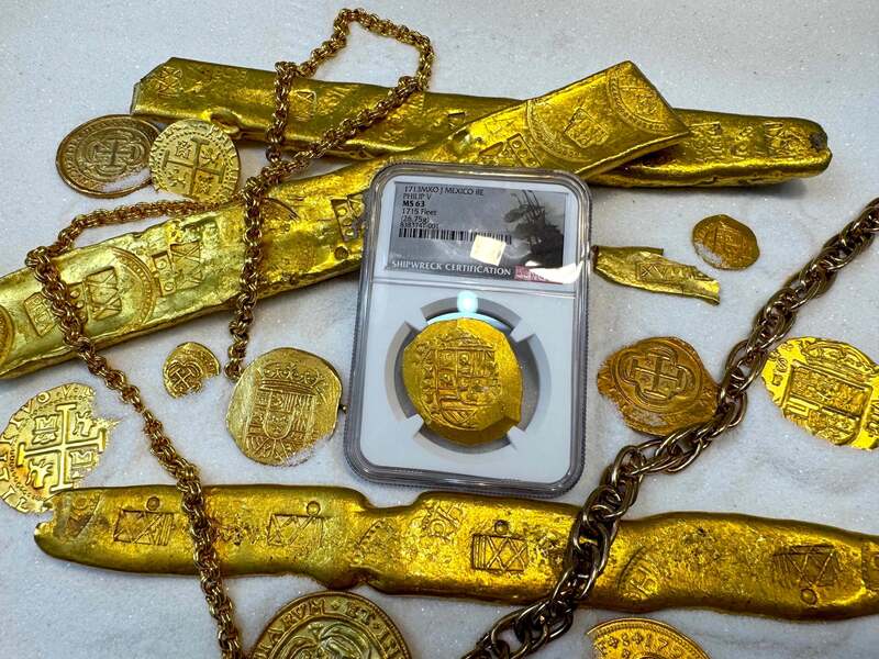 Mexico 8 Escudos 1713 "1715 Fleet Shipwreck" NGC 63 20