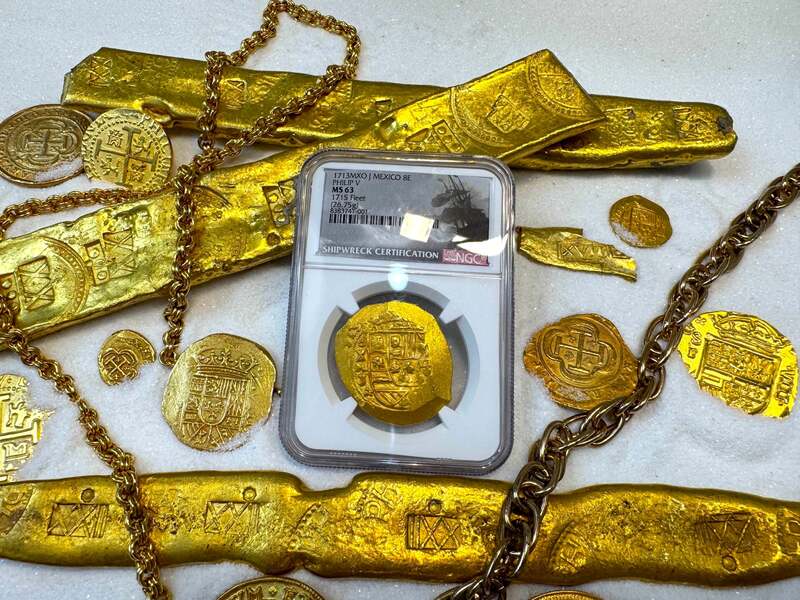 Mexico 8 Escudos 1713 "1715 Fleet Shipwreck" NGC 63 9