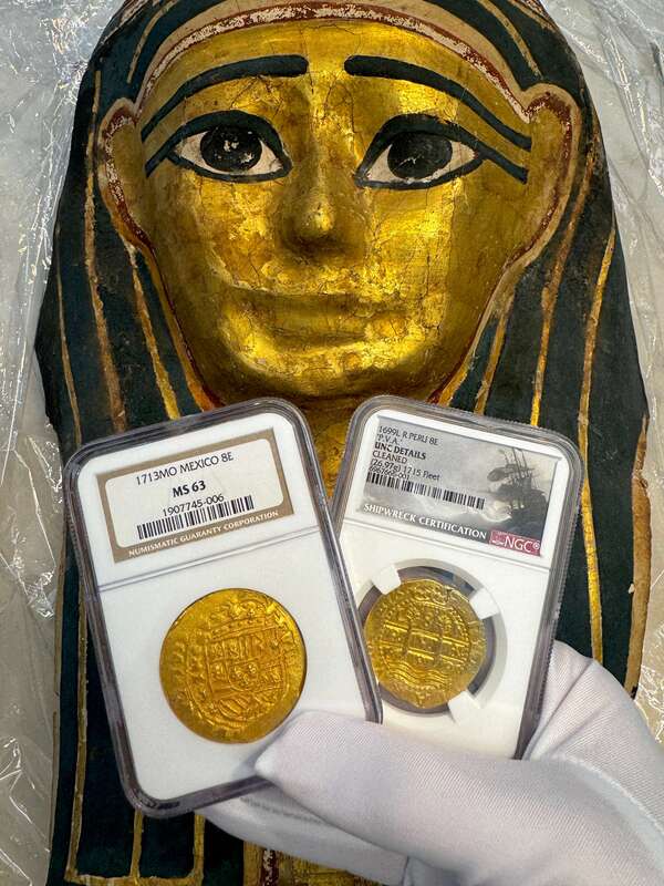 Egyptian Gilt Cartonnage Mummy Mask 1st Century BC 32