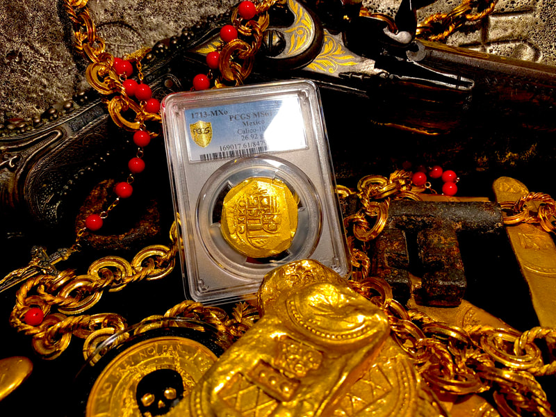 Mexico 8 Escudos 1713 "1715 Plate Fleet Shipwreck" PCGS 61 2