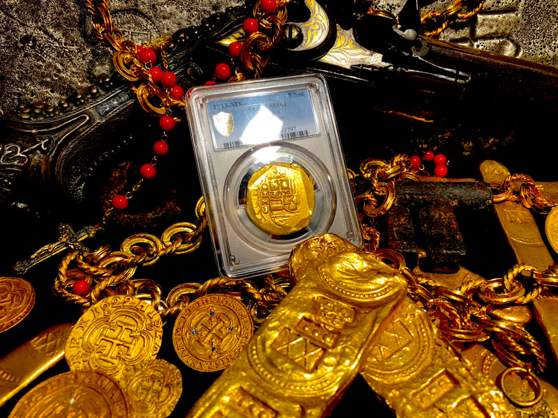 Mexico 8 Escudos 1713 "1715 Plate Fleet Shipwreck" PCGS 61 3