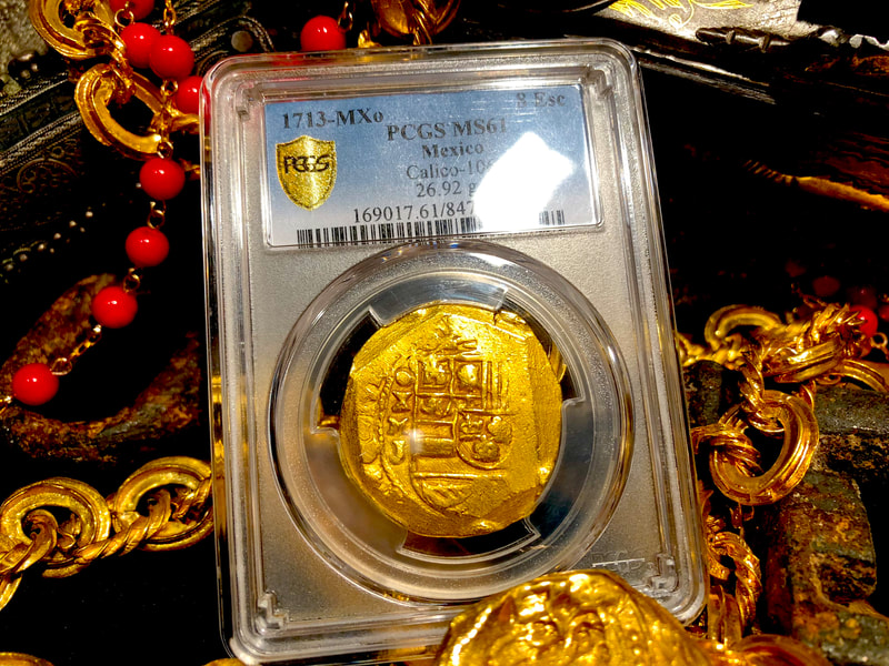 Mexico 8 Escudos 1713 "1715 Plate Fleet Shipwreck" PCGS 61 8