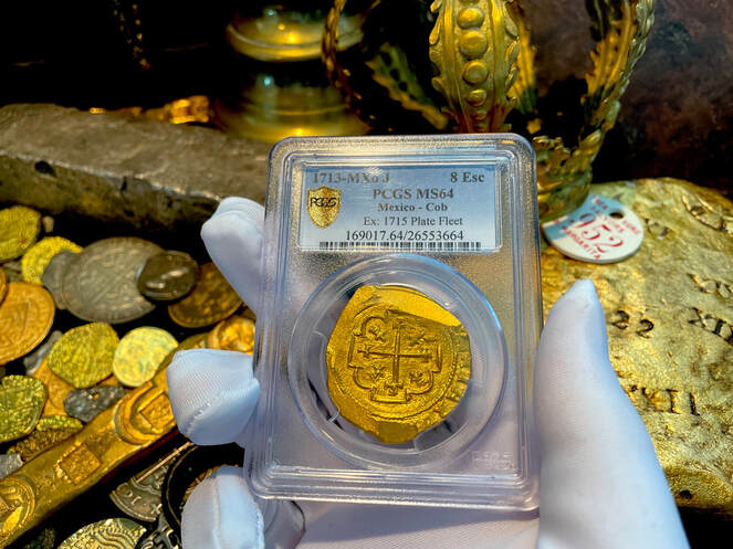 Mexico 8 Escudos 1713 "1715 Fleet Shipwreck" PCGS 64 6